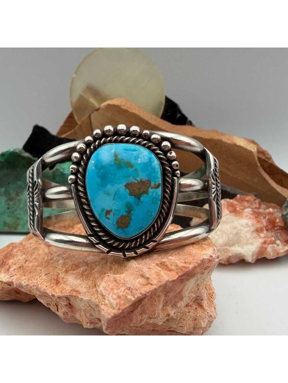 Turquoise Navajo Sterling Silver Cuff Bracelet